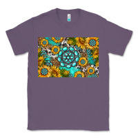 Lavender western turquoise and sunflowers skinny metal can holder Classic Tee - HRA Design Shop