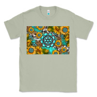 Matcha western turquoise and sunflowers skinny metal can holder Classic Tee - HRA Design Shop