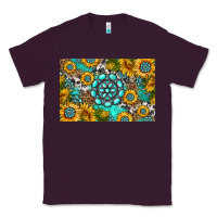 Plum western turquoise and sunflowers skinny metal can holder Classic Tee - HRA Design Shop