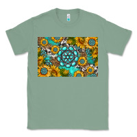 Sage western turquoise and sunflowers skinny metal can holder Classic Tee - HRA Design Shop