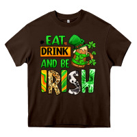 Chocolate Brown Eat drink and be Irish St. Patrick's Heavy Core Tee - LillyAllenDesigns