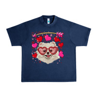 Navy valentine's day white pomeranian Urban Heavy Tee - RanaPortraitStore