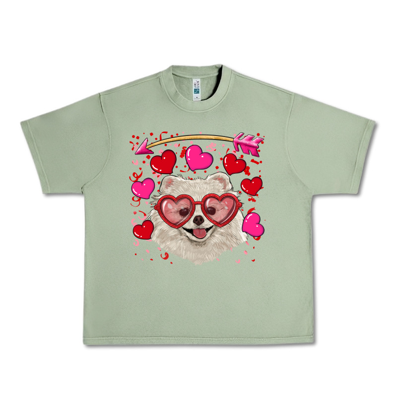 Valentine's Day White Pomeranian Urban Heavy Tee by RanaPortraitStore | Teevron
