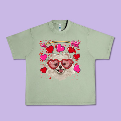 Urban Heavy Tee valentine's day white pomeranian