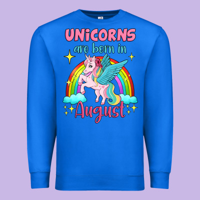 Unicorns Are Born In August Premium Sweatshirt Designed By Jasminsmagicworld