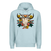 Blue Mist aztec western bull skull Premium Hoodie - NancyCooperArtShop