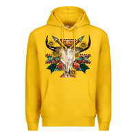 Lemon aztec western bull skull Premium Hoodie - NancyCooperArtShop