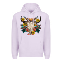 Lilac aztec western bull skull Premium Hoodie - NancyCooperArtShop