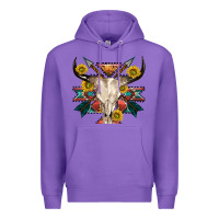 Purple aztec western bull skull Premium Hoodie - NancyCooperArtShop