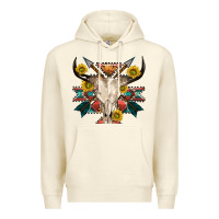 Sandshell aztec western bull skull Premium Hoodie - NancyCooperArtShop