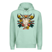 Seafoam aztec western bull skull Premium Hoodie - NancyCooperArtShop