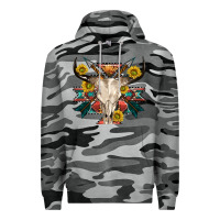 Slate Camo aztec western bull skull Premium Hoodie - NancyCooperArtShop