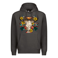 Smoke aztec western bull skull Premium Hoodie - NancyCooperArtShop