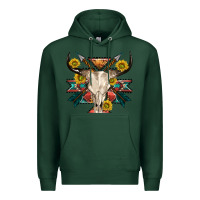 Sports Green aztec western bull skull Premium Hoodie - NancyCooperArtShop