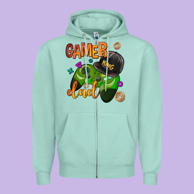 Gamer Dad Zipper Hoodie Designed By Adodesignshop
