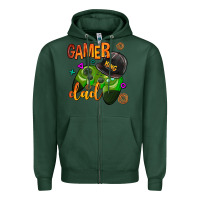 Sports Green gamer dad Zipper Hoodie - AdoDesignShop