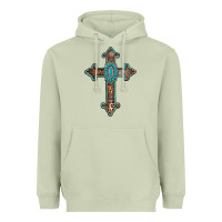 Matcha turquoise cross Heavyweight Hoodie - AdoDesignShop