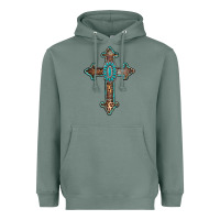 Sage turquoise cross Heavyweight Hoodie - AdoDesignShop