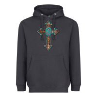 Smoke turquoise cross Heavyweight Hoodie - AdoDesignShop