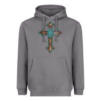 Storm turquoise cross Heavyweight Hoodie - AdoDesignShop