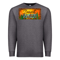 Charcoal Heather western desert darlin sunset cactus leopard serape   license plate tem Premium Sweatshirt - BarkalooDesign