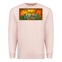 Pale Pink western desert darlin sunset cactus leopard serape   license plate tem Premium Sweatshirt - BarkalooDesign