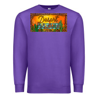 Purple western desert darlin sunset cactus leopard serape   license plate tem Premium Sweatshirt - BarkalooDesign