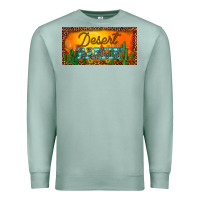 Western Desert Darlin Sunset Cactus Leopard Serape   License Plate Tem Premium Sweatshirt | Teevron
