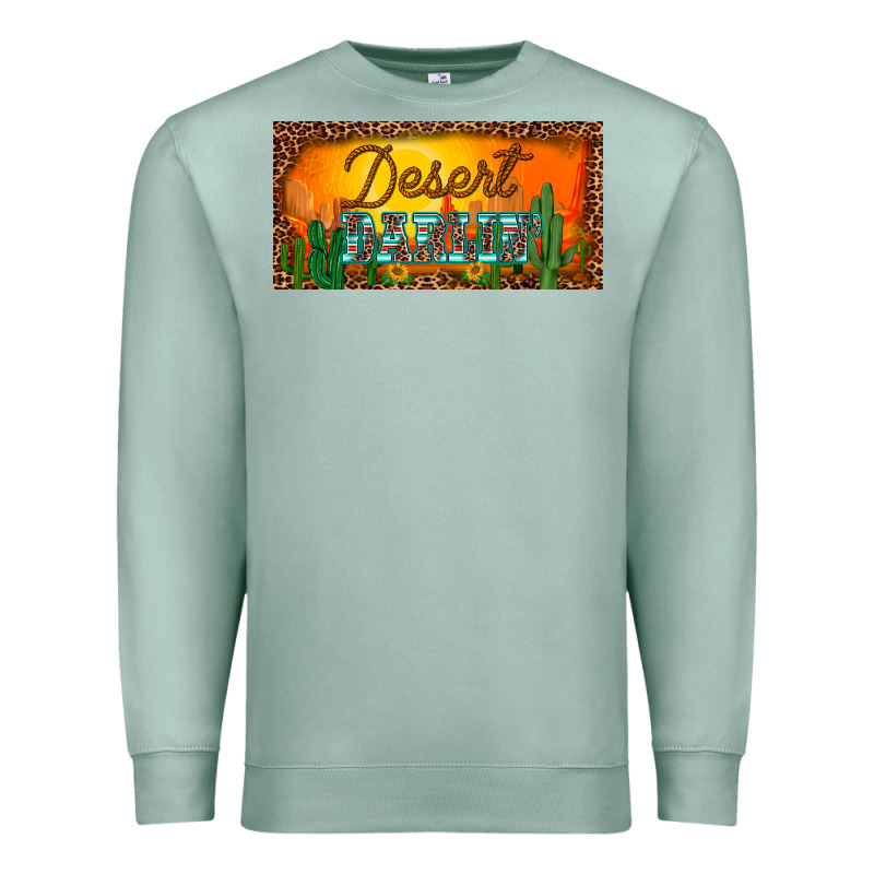 Western Desert Darlin Sunset Cactus Leopard Serape   License Plate Tem Premium Sweatshirt by BarkalooDesign | Teevron