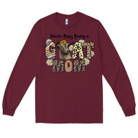 Burgundy kinda busy being a goat mom Long Sleeve Tee - CowhideDigitalArt