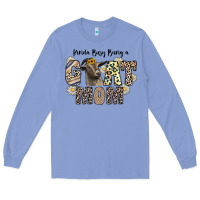 Colony Blue kinda busy being a goat mom Long Sleeve Tee - CowhideDigitalArt