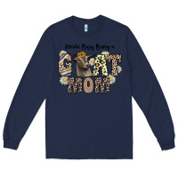 Navy kinda busy being a goat mom Long Sleeve Tee - CowhideDigitalArt