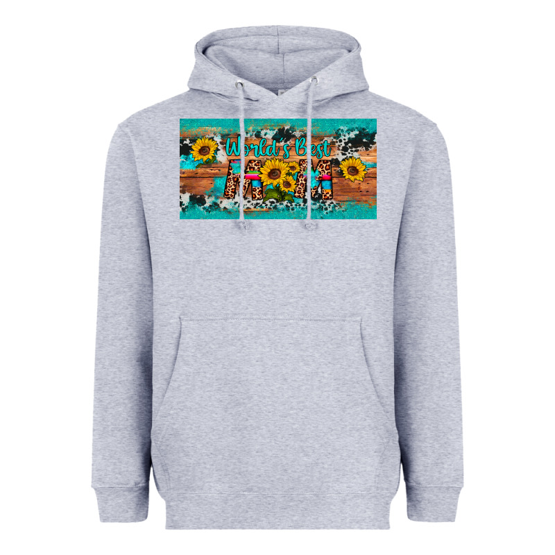 World's Best Mom Sunflower License Plate Heavyweight Hoodie by Artiststas | Teevron