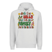 Dove Grey deck the halls and not your family fa la la la laa Premium Hoodie - MaliasSmallBusiness