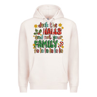 Pale Pink deck the halls and not your family fa la la la laa Premium Hoodie - MaliasSmallBusiness