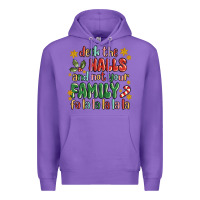 Purple deck the halls and not your family fa la la la laa Premium Hoodie - MaliasSmallBusiness