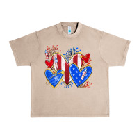 French Oak 4th of july hearts Urban Heavy Tee - texasbilliewilder