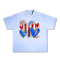 Grape Ice 4th of july hearts Urban Heavy Tee - texasbilliewilder