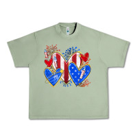 Oil Green 4th of july hearts Urban Heavy Tee - texasbilliewilder