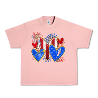 Salmon 4th of july hearts Urban Heavy Tee - texasbilliewilder