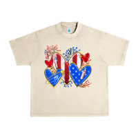 Sandshell 4th of july hearts Urban Heavy Tee - texasbilliewilder