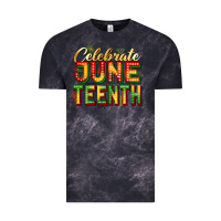 Cloud Black celebrate juneteenth Vintage Tee - Zillion Design Studio
