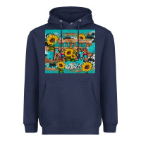 Navy world's best mom sunflower leopard cowhide Heavyweight Hoodie - Artiststas