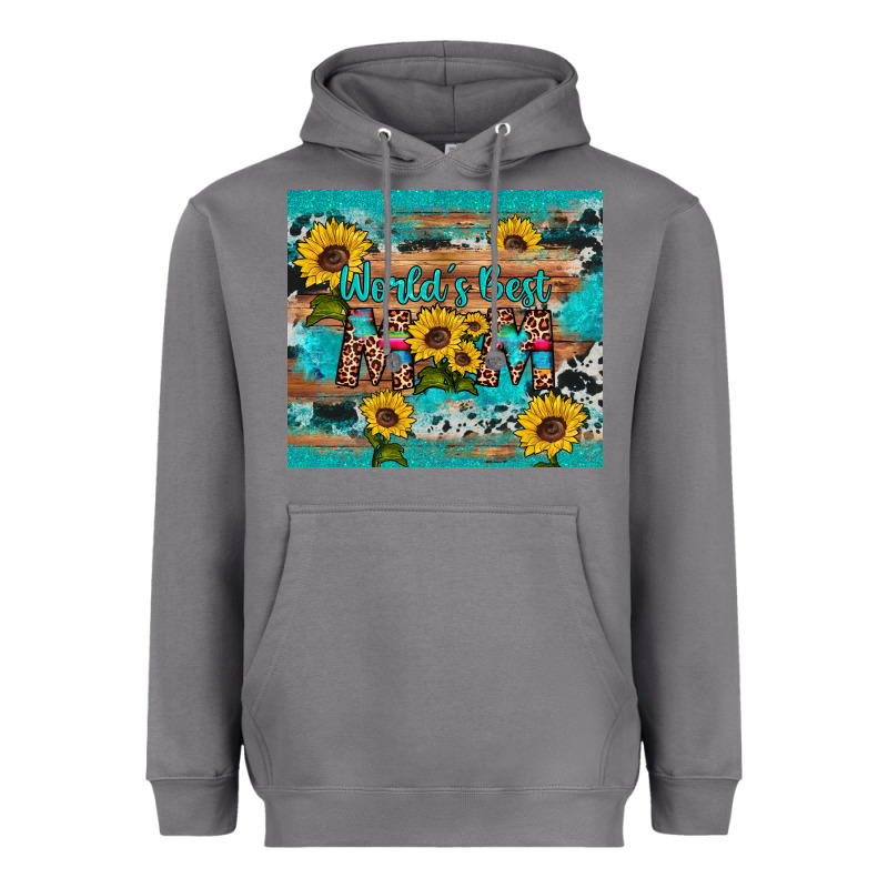 World's Best Mom Sunflower Leopard Cowhide Heavyweight Hoodie by Artiststas | Teevron