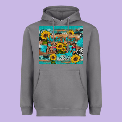 World's Best Mom Sunflower Leopard Cowhide Heavyweight Hoodie Designed By Artiststas