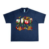Navy mexico wine glasses Urban Heavy Tee - Zillion Design Studio