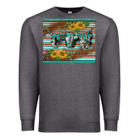 Charcoal Heather western cow serape leopard sunflowers mousepad Premium Sweatshirt - BarkalooDesign