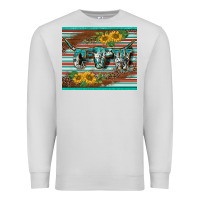 Dove Grey western cow serape leopard sunflowers mousepad Premium Sweatshirt - BarkalooDesign