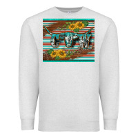 Oatmeal Heather western cow serape leopard sunflowers mousepad Premium Sweatshirt - BarkalooDesign