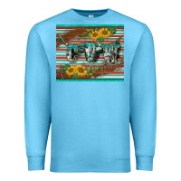 Ocean Blue western cow serape leopard sunflowers mousepad Premium Sweatshirt - BarkalooDesign